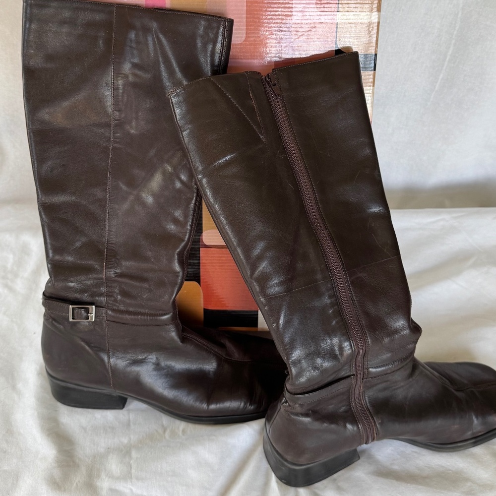 Bandolino Brown Leather Riding Boots W8.5